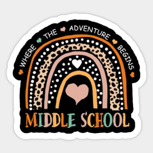 Leopard Rainbow Middle School Where The Adventure Begins Sticker